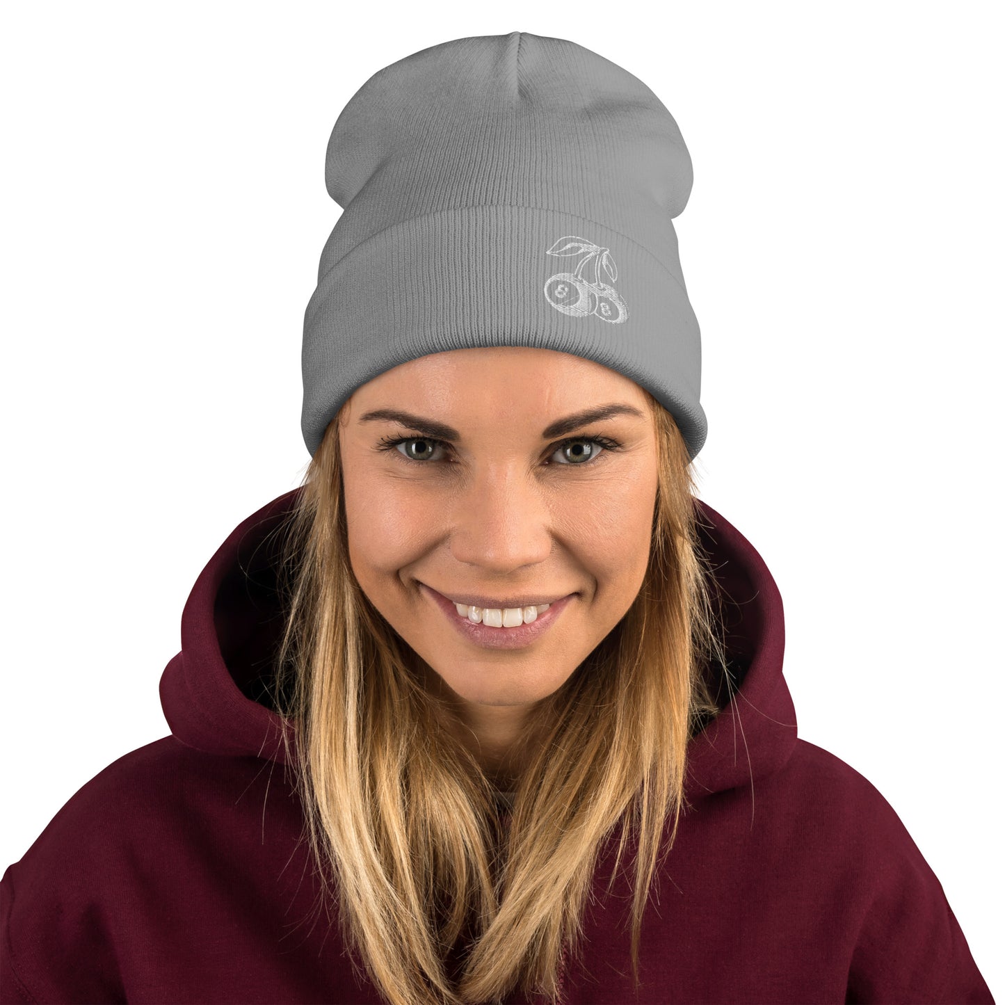 8 ball cherry beanie