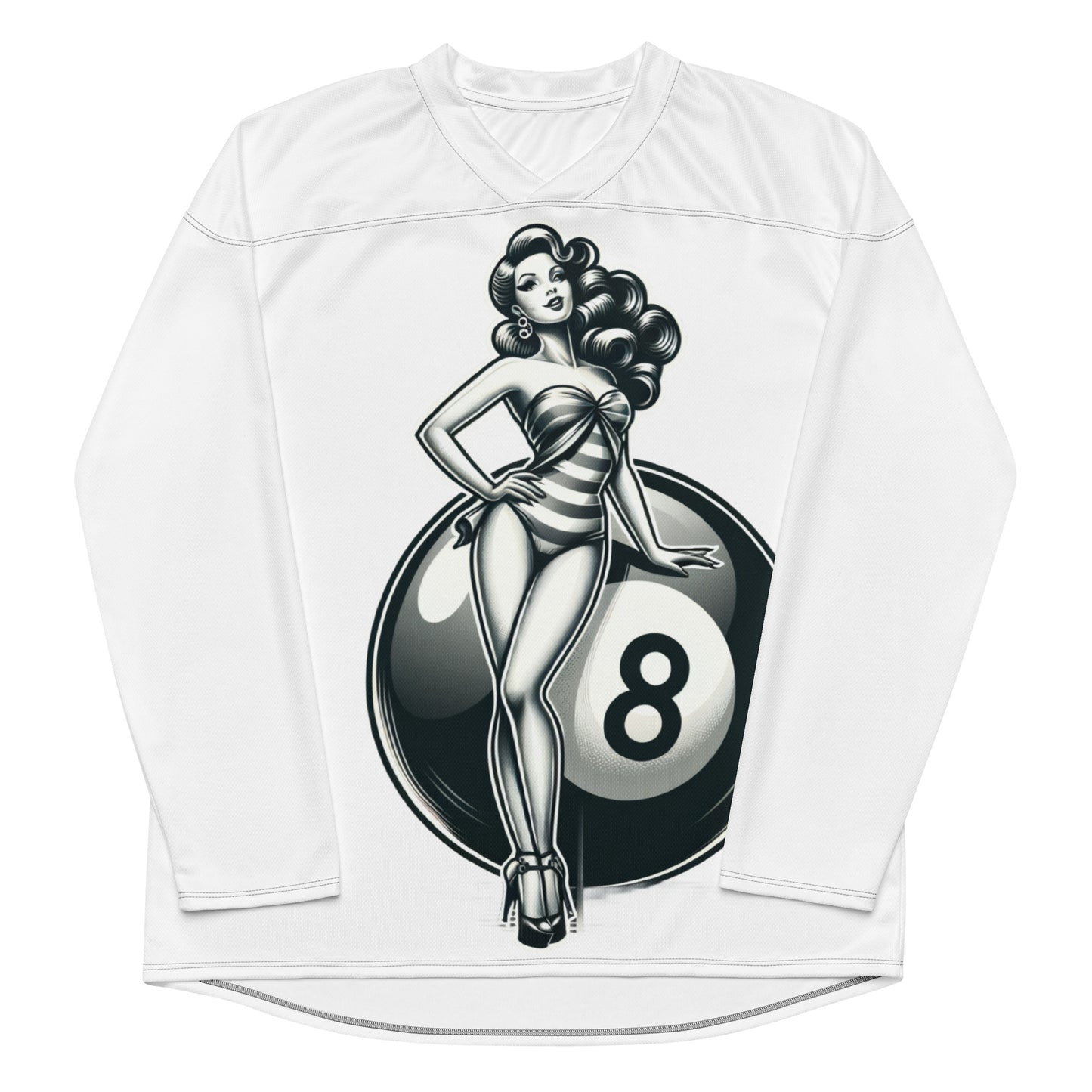 Sexy 8 ball recycled hockey jersey