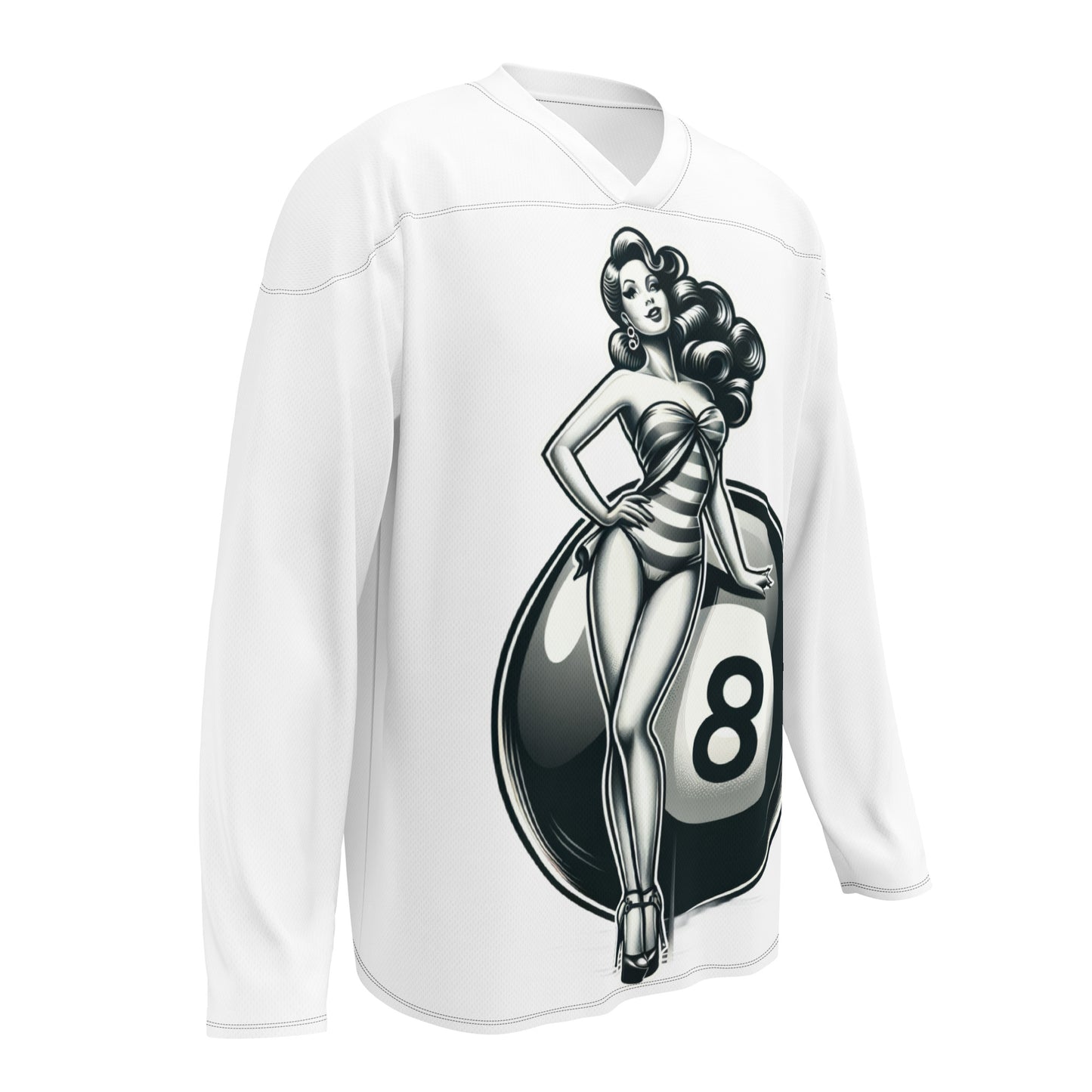 Sexy 8 ball recycled hockey jersey