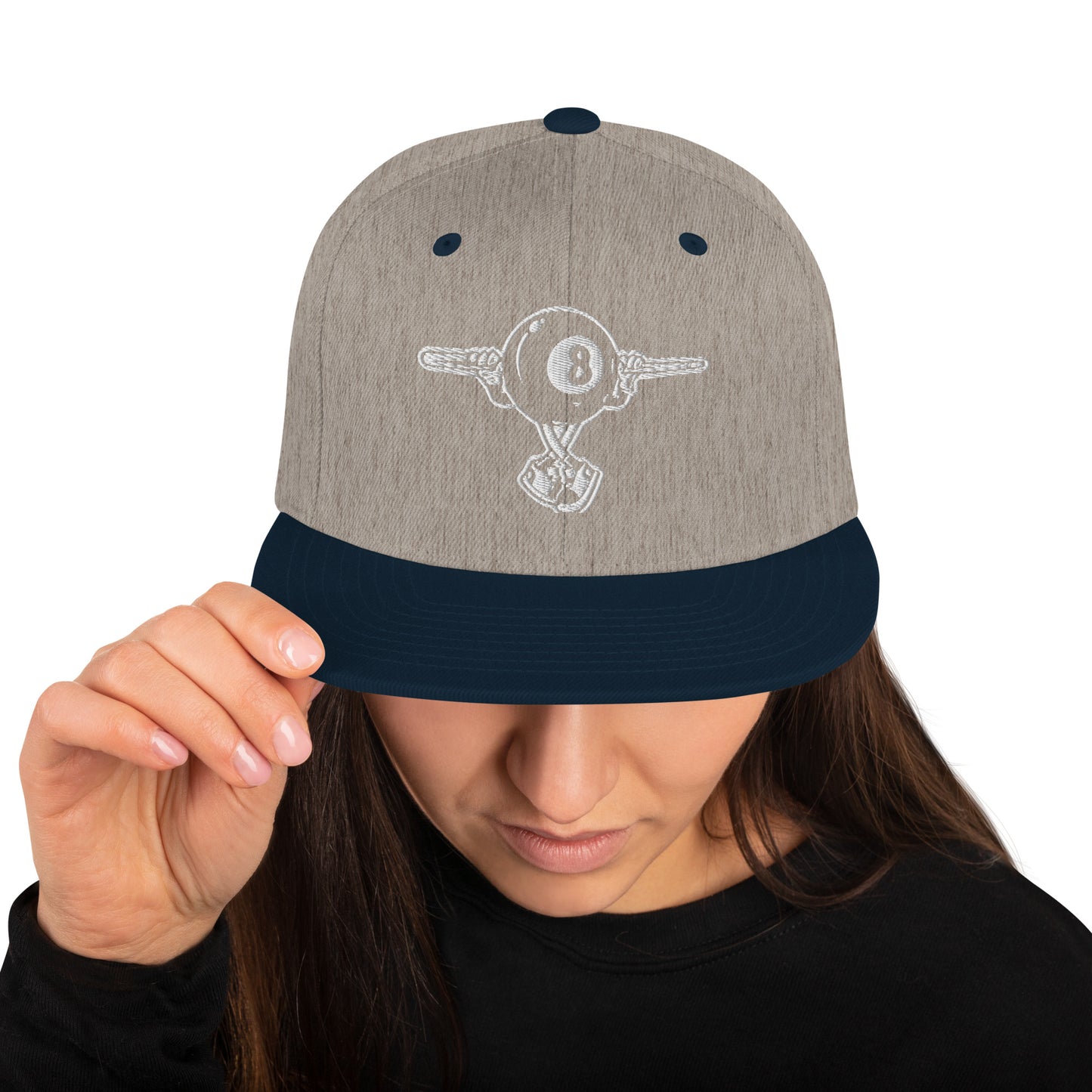8 ball guy Snapback Hat
