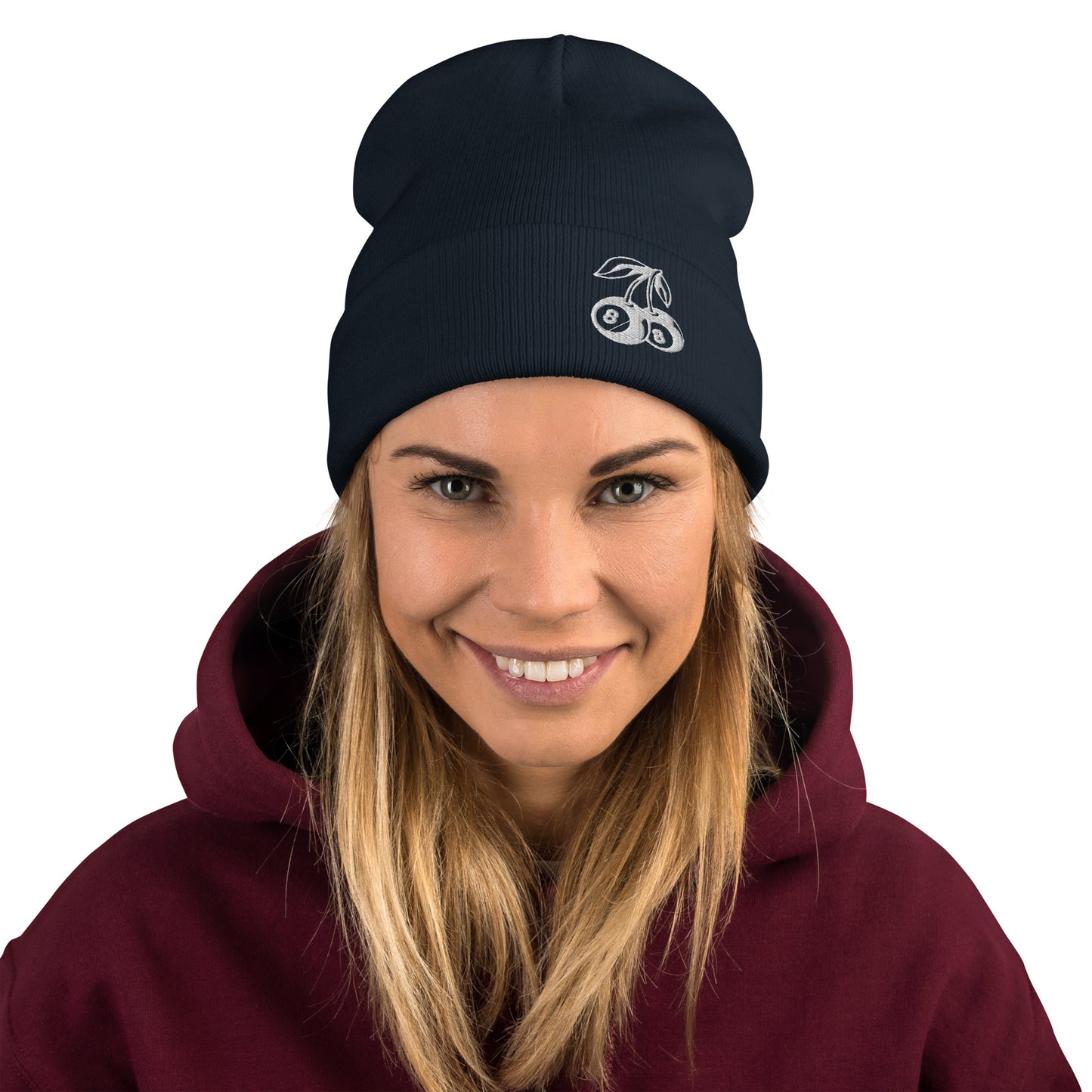 8 ball cherry beanie
