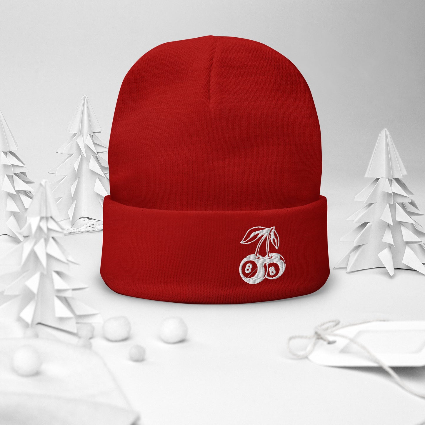 8 ball cherry beanie