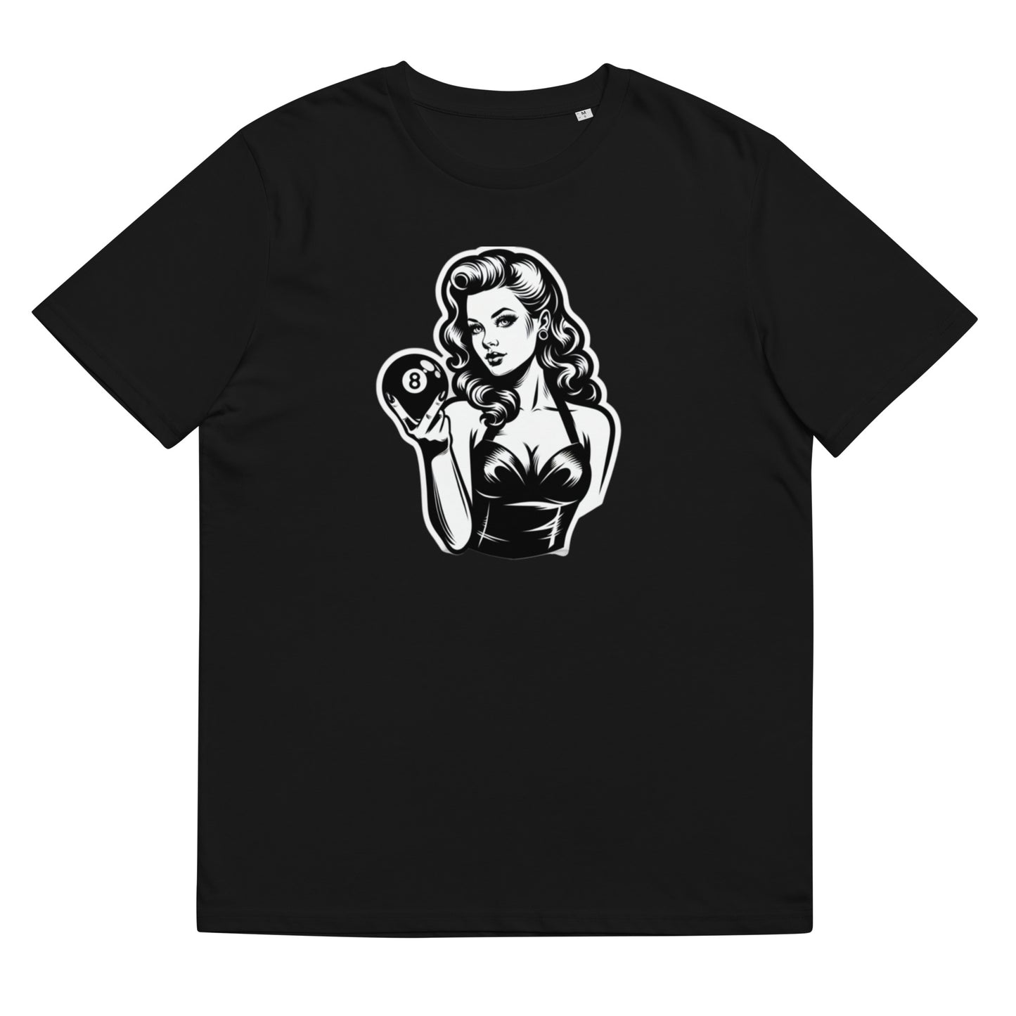 8 Ball Pin up girl fitted t-shirt