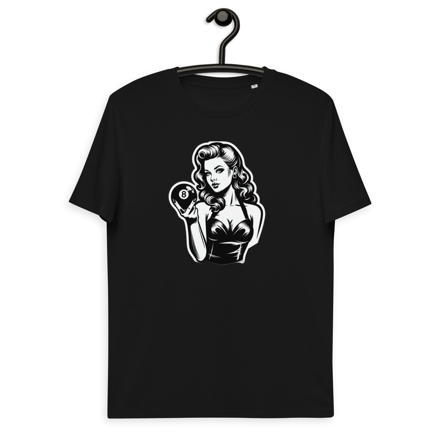8 Ball Pin up girl fitted t-shirt