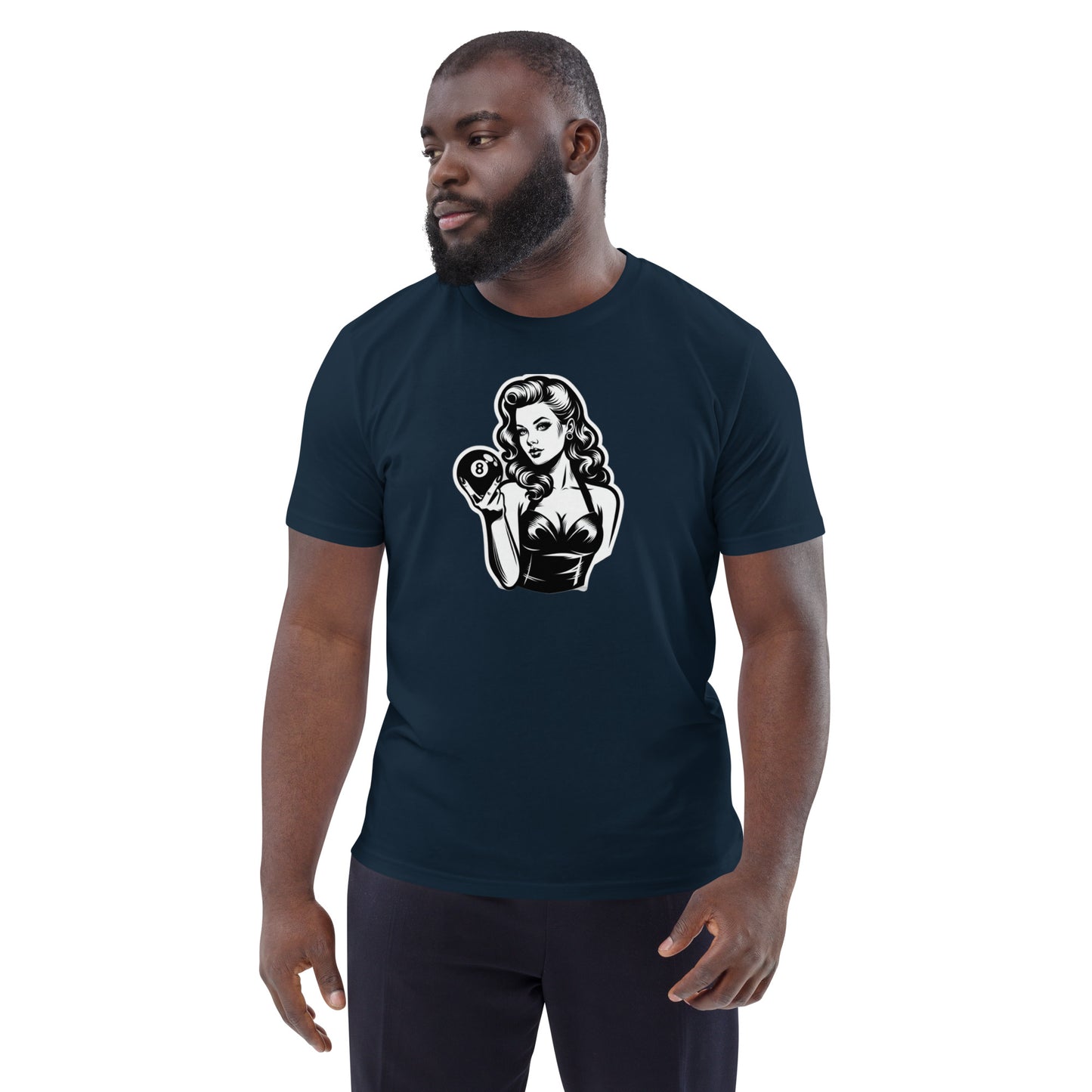 8 Ball Pin up girl fitted t-shirt